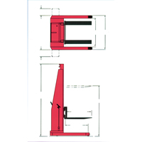 Gerbeur hydraulique, Fonctionnement &eacute;lectrique, Capacit&eacute; 1500 lb, Lev&eacute;e max 60" - Mobile Industries 132060