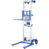 Fork Lift Stacker, Hand Winch Operated, 350 lbs. Capacity, 122" Max Lift - Vestil A-LIFT-S-EHP