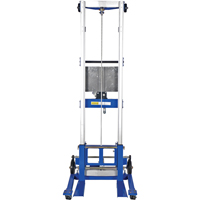Fork Lift Stacker, Hand Winch Operated, 350 lbs. Capacity, 122" Max Lift - Vestil A-LIFT-S-EHP
