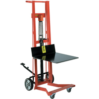 Hydraulic Platform Lift Stacker, Foot Pump Operated, 750 lbs. Capacity, 54" Max Lift - Wesco 260009
