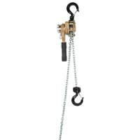 Heavy Duty Gold Series Lever Chain Hoist, 5' Lift, 3000 lbs. (1.5 tons) Capacity, Alloy Steel Chain - Vanguard Steel 3855 0515E