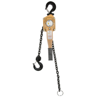 Heavy Duty Gold Series Lever Chain Hoist, 10' Lift, 6000 lbs. (3 tons) Capacity, Alloy Steel Chain - Vanguard Steel 3855 1030E