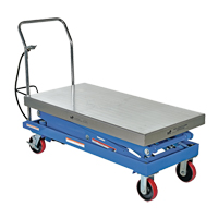 Pneumatic Hydraulic Scissor Lift Table, Steel, 47-1/4" L x 24" W, 1500 lbs. Cap. - Vestil AIR-1500-D