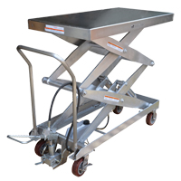 Pneumatic Hydraulic Scissor Lift Table, Stainless Steel, 47-1/4" L x 24" W, 1500 lbs. Cap. - Vestil AIR-1500-D-PSS