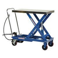 Pneumatic Hydraulic Scissor Lift Table, Steel, 39-1/2" L x 20" W, 1750 lbs. Cap. - Vestil AIR-1750