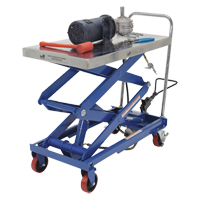 Pneumatic Hydraulic Scissor Lift Table, Steel, 35-1/2" L x 20" W, 800 lbs. Cap. - Vestil AIR-800-D