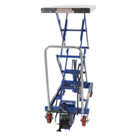 Pneumatic Hydraulic Scissor Lift Table, Steel, 35-1/2" L x 20" W, 800 lbs. Cap. - Vestil AIR-800-D