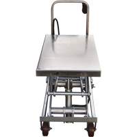 Pneumatic Hydraulic Scissor Lift Table, Stainless Steel, 35-1/2" L x 20" W, 800 lbs. Cap. - Vestil AIR-800-D-PSS