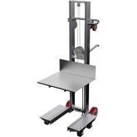 Platform Lift Stacker, Hand Winch Operated, 400 lbs. Capacity, 60" Max Lift - Vestil ALLW-2420-4SFL
