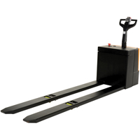 Transpalette &eacute;lectrique motoris&eacute; a/plateforme &agrave; conducteur debout, Capacit&eacute; 4500 lb, 96" lo x 30" la - Vestil EPT-2796-45