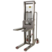 Hefti-Lift Load Stacker, Foot Pump Operated, 880 lbs. Capacity, 59" Max Lift - Vestil HYD-10-DA-SS