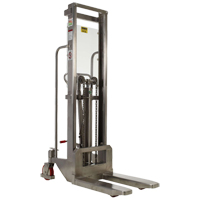 Hefti-Lift Load Stacker, Foot Pump Operated, 880 lbs. Capacity, 59" Max Lift - Vestil HYD-10-DA-SS