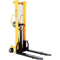 Manual Hydraulic Stacker, Hand Pump Operated, 2000 lbs. Capacity, 63" Max Lift - Vestil VHPS-2000-FF