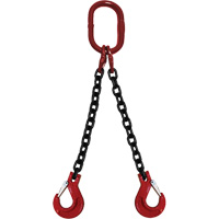 &eacute;lingue en chaîne, chaîne Calibre 100, Double branches, crochets Oblong et &eacute;chappement, 3/8" x 5' - Vanguard Steel DOS1003860