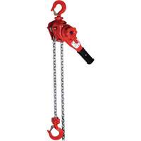 Palan &agrave; levier de s&eacute;rie Super VQ, Lev&eacute;e 5', Cabacit&eacute; 2200 lb (1,1 tonne), Chaîne en Alliage calibre 100 - Vanguard Steel 3855 30510