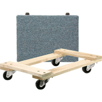 Wood Dollies - Medium-Duty, Polyolefin Wheels, 900 lbs. Capacity, 18" W x 24" D x 7" H - KLETON 