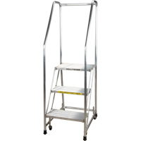 Rolling Ladders, 4 Steps, 18" Step Width, 38" Platform Height, Aluminum - Ballymore A4SH-RIB