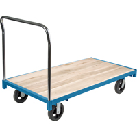 Chariot &agrave; plateforme robuste, 60" lo x 30" la, Capacit&eacute; de 2000 lb, Roues en Caoutchouc - KLETON 