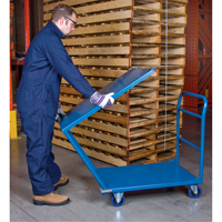 Chariots &agrave; tablettes/plateforme, Acier, 24" la x 36" p x 40" h, Capacit&eacute; de la plateforme 1300 lb - KLETON 