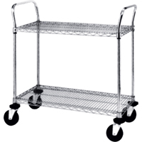Heavy-Duty Utility Carts, Chrome Plated, 24" x 39" x 60", 900 lbs. Capacity - Metropolitan Wire 3SPN56DC