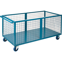 Wire Mesh Box Truck, Steel, 75" L x 30" W x 31.5" H, 30 cu. ft. Volume, 1200 lbs. Capacity - KLETON 