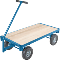 Ergonomic Platform Wagon Trucks, 30" W x 60" L, 45" Handle, 1000 lbs. Capacity, 10" Wheel Dia., Pneumatic Wheels - KLETON 