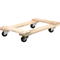 Wood Dollies - Medium-Duty, Polyolefin Wheels, 900 lbs. Capacity, 18" W x 30" D x 7" H - KLETON 
