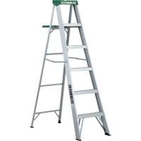 Commercial Duty Stepladders (2400 Series), 6', Aluminum, 225 lbs. Capacity, Type 2 - Featherlite 2406