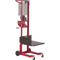 Empileur &agrave; plateforme, M&eacute;canisme Treuil manuel, Capacit&eacute; de 500 lb, Levage max de 54" - Mobile Industries 135000