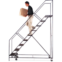 Slope Rolling Ladder, 8 Steps, Anti-Skid, 50° Incline, 80" High - Ballymore CAL-HDS-8-R