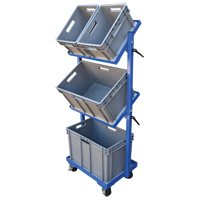 Chariot &agrave; cueillette, Acier, 30-11/16" la x 19-1/4" p, 3 tablettes, Capacit&eacute; 300 lb - Vestil TSCT-3B