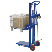 Platform Lift Stacker, Foot Pump Operated, 750 lbs. Capacity, 52" Max Lift - Vestil HYDRA-4-AF-18