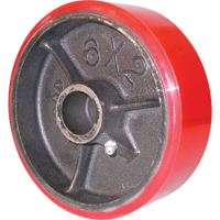Roulettes robustes EMaxx &agrave; cheville, Fixe, 6" (152,4 mm), Ur&eacute;thane moul&eacute;, 1200 lb (544,3 kg) - Algood RE6563-A38F-UR-RB