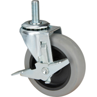 Roulette &agrave; tige, Pivotant avec frein, Diam&egrave;tre 3" (76 mm), Capacit&eacute; 80 lb (36 kg) - Faultless 93251