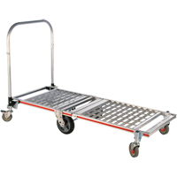 Chariot &agrave; plateforme repliable &agrave; six roues, Aluminium, 1550 lb, 61-7/8" lo x 23-1/4" la, Hauteur 39" - Magliner MT1TA
