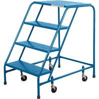 Escabeau roulant CSA, 4 marches, Largeur de la marche 22", Hauteur de la plateforme 37", Acier - KLETON 