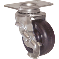 Roulette &agrave; usage g&eacute;n&eacute;ral, Fixe avec frein, 2" (51 mm), Ur&eacute;thane, 85 lb (38 kg) - Algood R0803-A17D-UG-SLB