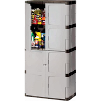 Armoire robuste, Plastique, 3 Tablettes, 72" h x 36" la x 18" P, Mica et charbon - Rubbermaid Home FG708300MICHR