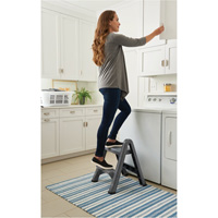 Folding Step Stool, 2 Steps, 19-1/2" x 20-1/2" x 22-3/4" High - Rubbermaid FG420903CYLND