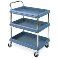 Deep Ledge Utility Cart, 3 Tiers, 21" x 41" x 33", 400 lbs. Capacity - Metropolitan Wire BC2030-3DG