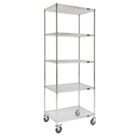 Wire Shelf Cart, Chrome Plated, 60" x 92" x 24", 800 lbs. Capacity - KLETON 