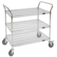 Wire Mesh Utility Cart, Chrome Plated, 60" x 39" x 18", 800 lbs. Capacity - KLETON 