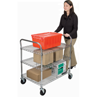 Wire Mesh Utility Cart, Chrome Plated, 60" x 39" x 18", 800 lbs. Capacity - KLETON 