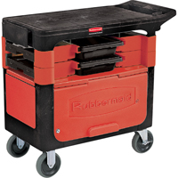 Chariots de travail Trades a/compartiment, 2 tiroirs, 38" lo x 19-1/4" la x 33-3/8" h, Noir - Rubbermaid FG618088BLA