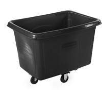 Bulk Cube Truck, Polyethylene, 44-1/16" L x 31" W x 32-1/2" H, 14 cu.ft. Volume, 500 lbs. Capacity - Rubbermaid FG461400BLA