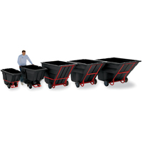 Tilt Truck, Polyethylene, 1-1/2 cu. yd., 1200 lbs. Load Capacity - Rubbermaid FG102500BLA