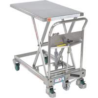 Table &eacute;l&eacute;vatrice hydraulique &agrave; ciseaux, 31-1/2" lo x 19-1/2" la, Acier inoxydable, Capacit&eacute; 550 lb - Vestil CART-550-SS