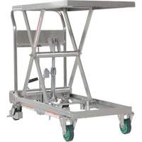Table &eacute;l&eacute;vatrice hydraulique &agrave; ciseaux, 31-1/2" lo x 19-1/2" la, Acier inoxydable, Capacit&eacute; 550 lb - Vestil CART-550-SS