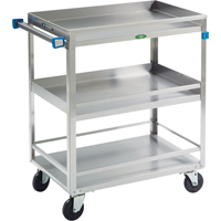 Guard Rail Carts, 3 Tiers, 19" W x 34-3/4" H x 31" D, 500 lbs. Capacity - Lakeside Material Handling 526