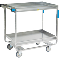 Guard Rail Carts, 2 Tiers, 23" W x 37-1/4" H x 38-5/8" D, 700 lbs. Capacity - Lakeside Material Handling 729
